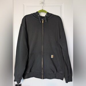 Carhartt Mens Marquette Full-Zip Sweatshirt Loose Fit in Black Size Large